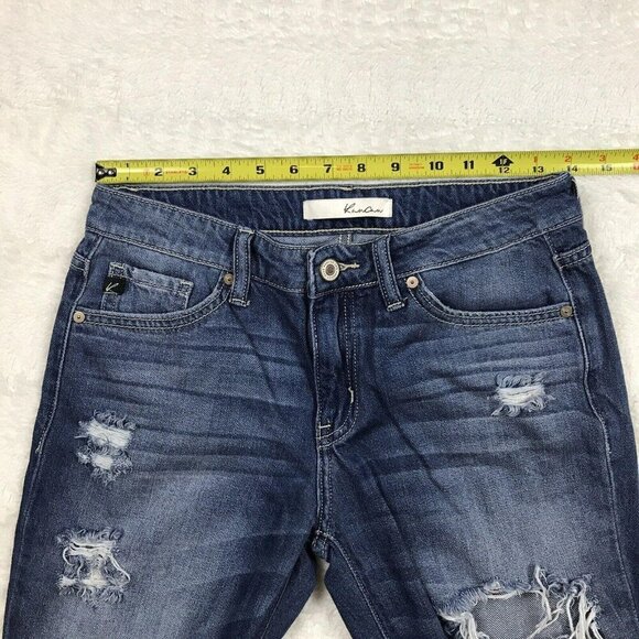 KanCan Womens Boyfriend Jeans Size 1 24 Ripped Distressed Destroyed Ankle Length - Picture 5 of 7